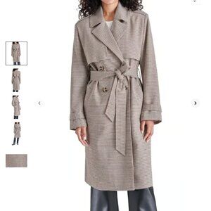 Steve Madden | Beige Houndstooth Trench Coat